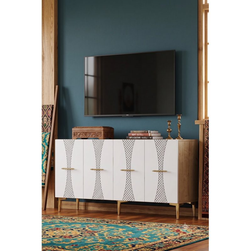 Console, White/Gold/Brown