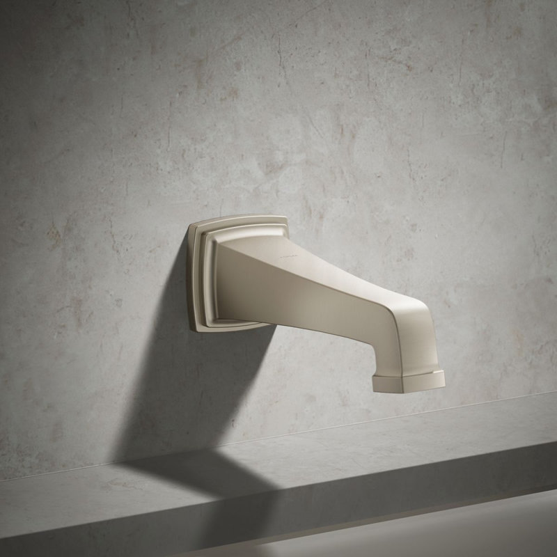 Riff Wall-Mount Non-Diverter Bath Spout, Gray