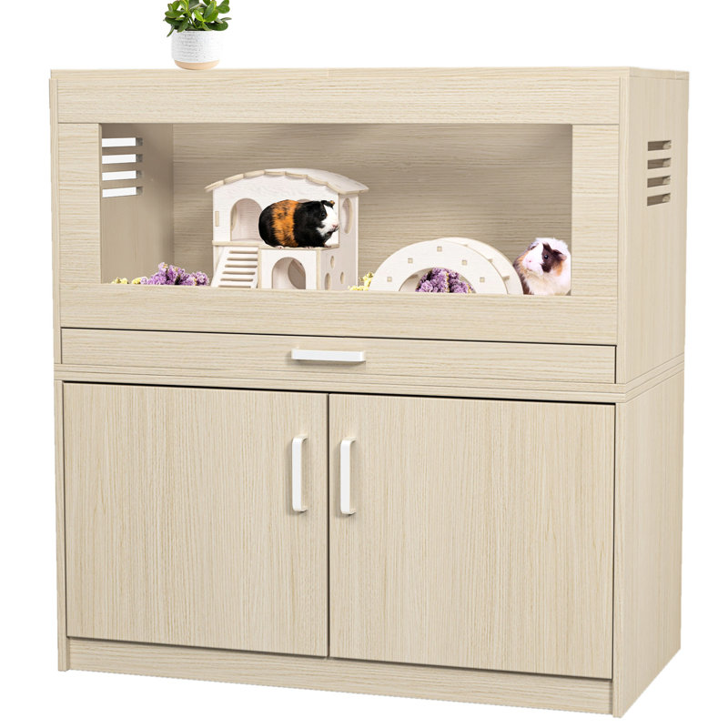 Grande enceinte en bois pour hamster, avec rangement et fenêtres en acrylique, armoire indépendante facile à nettoyer, fabrication en bois, installation simple et transparente