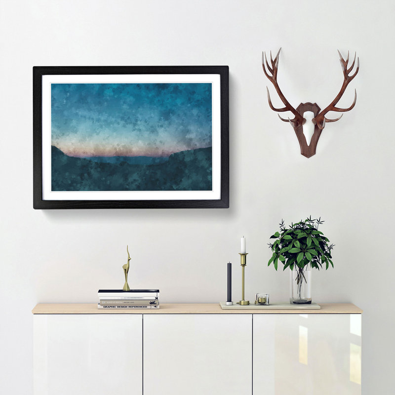 Over the Mountains - Picture Frame Graphic Art Print, 24cm H x 33cm W x 2cm D, Black