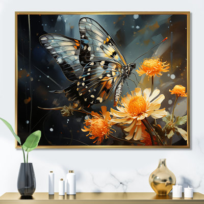 «Yellow Yellow Butterfly Haven», reproduction sur toile encadrée