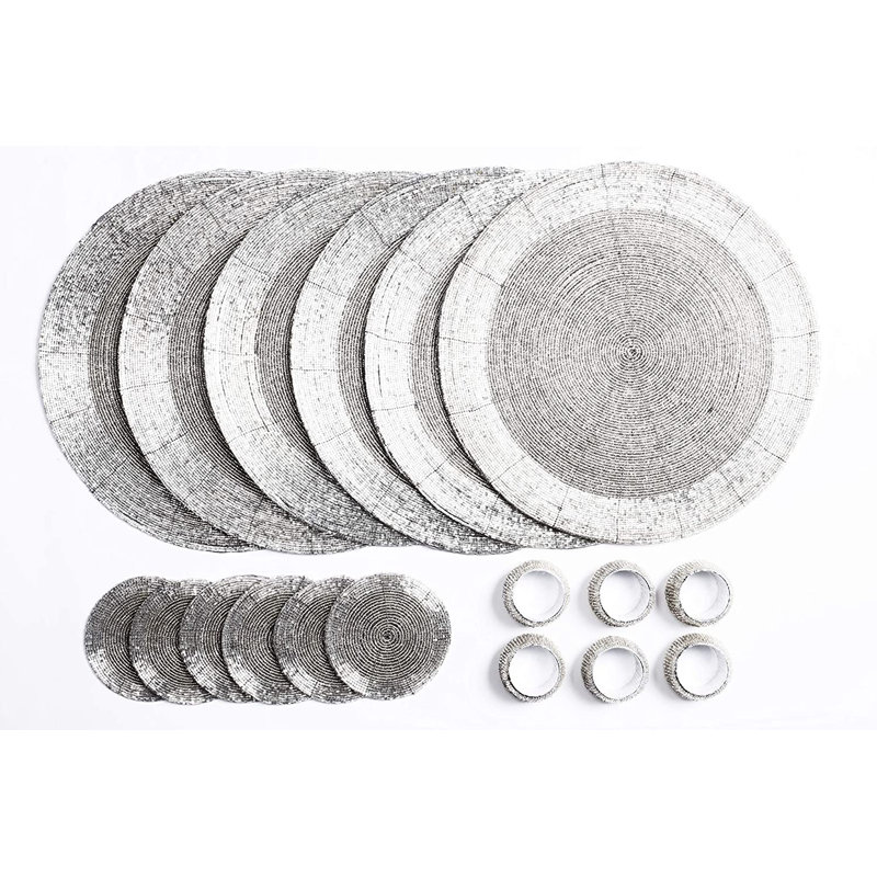 18 Piece Placemat Set, Silver