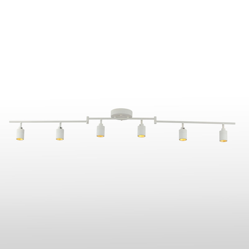 62.2'' 6 -Light Swing Arm Track Track Kit with Dimmable and Adjustable Head, Sand White