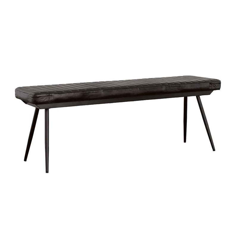 Banc à coussins espresso et capitonné noir, Noir