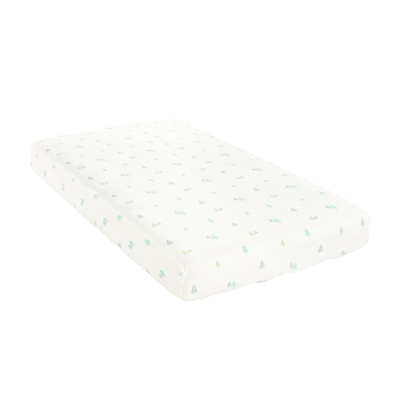Greenguard Gold Certified Landscape & Nature Floral Polyester - Piece Standard Crib Fitted Sheet