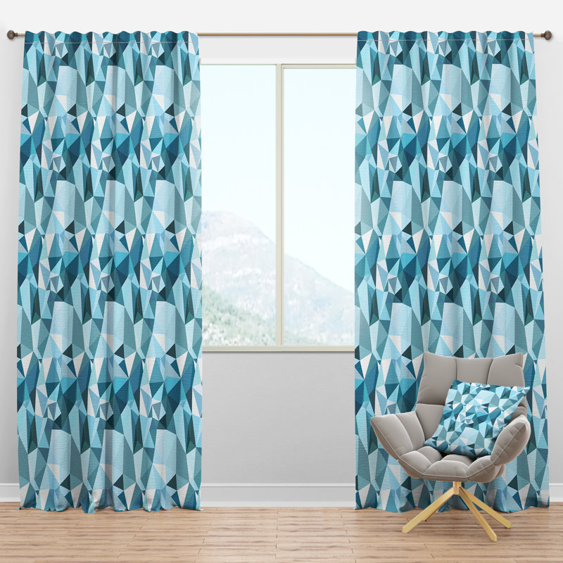 Panneau de rideau simple semi-diaphane avec passe-tringle Plygonal, l 52 po x L 95 po
