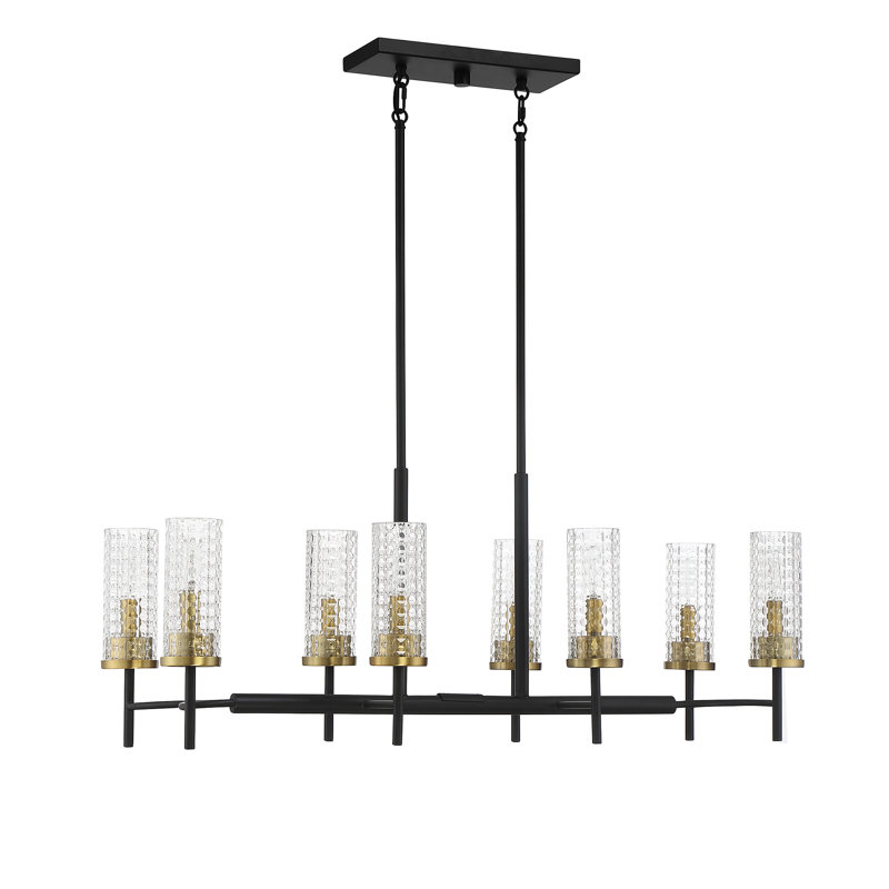 Luminaire suspendu linéaire pour îlot de cuisine à 8 lumières Hanh