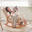 Chaise berçante moderne en bois massif rembourré-106437421
