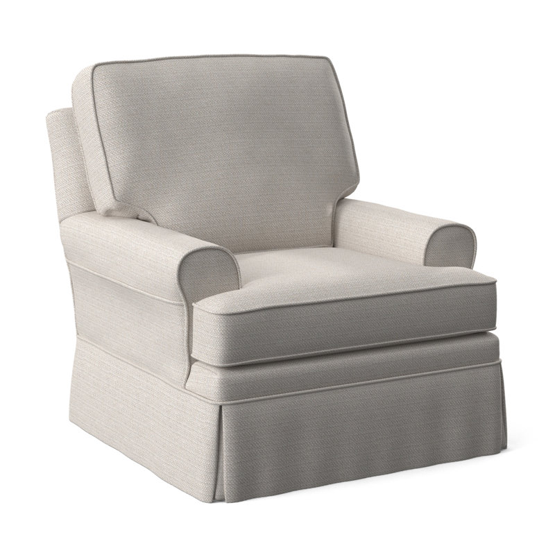 Belmont Swivel Armchair, White Textured Performance; 0865-91