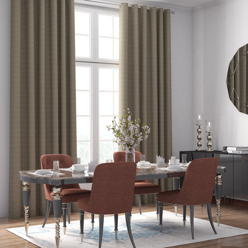 Bacon Room Darkening Curtain Pair, Rustic Brown, 168 W x 183 D cm