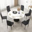 Dining Chairs, Set of 6, Linen Upholstered Accent Chairs, Back-731155440