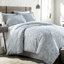 Ensemble de couette réversible Southshore Fine Linens Pure Melody, coloris Pure Melody Aqua, en microfibre doublement brossée à motif cachemire, garnissage en fibres synthétiques, comprenant une couette et deux taies d'oreiller King (taille King/California King).