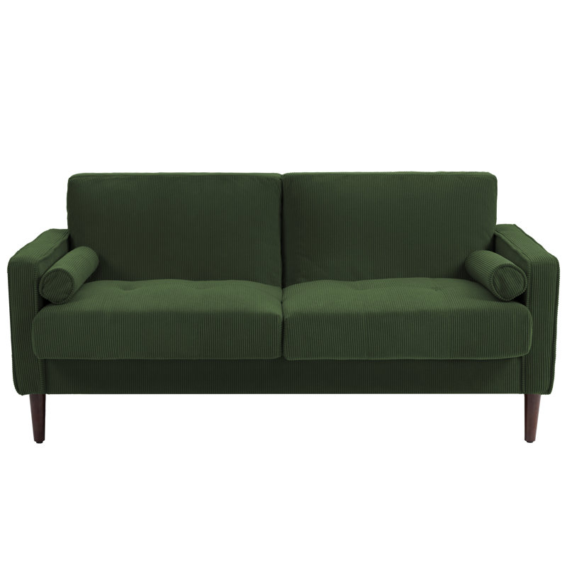 Carmelinda 157Cm Square Arms Sofa, Green