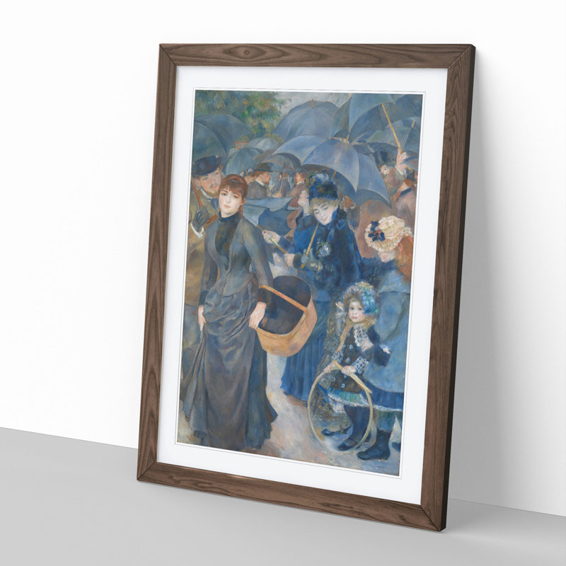 The Umbrellas by Pierre-Auguste Renoir - Picture Frame Painting, Walnut, 65cm H x 48cm W x 2cm D