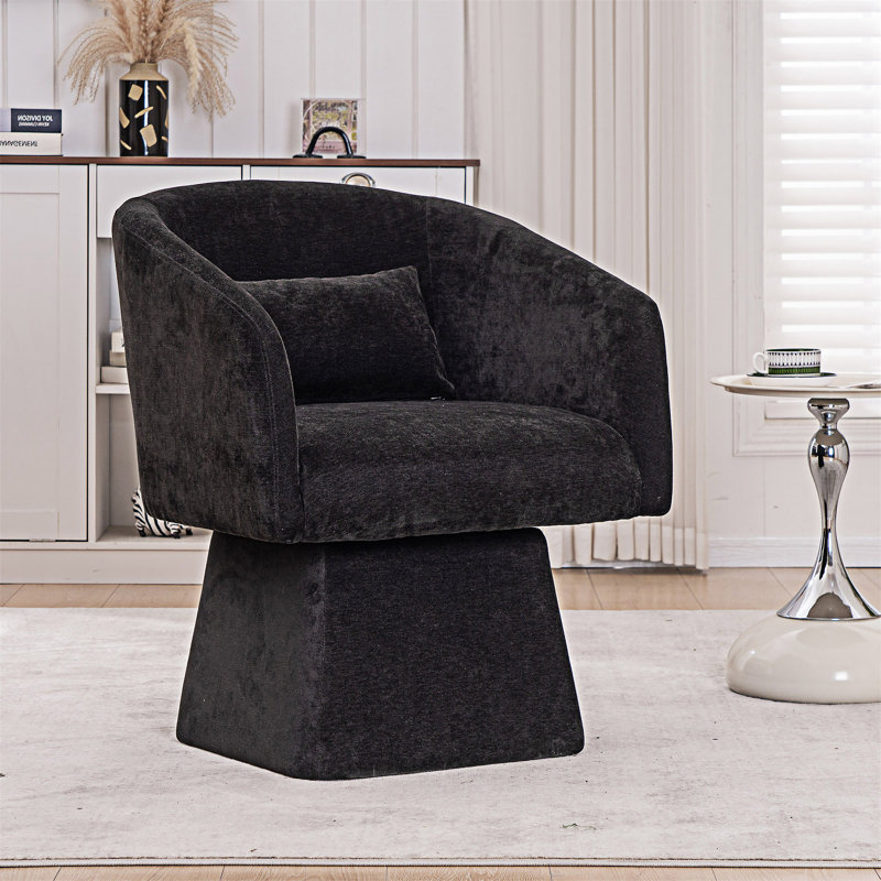 Fauteuil d'appoint pivotant rembourré, Noir