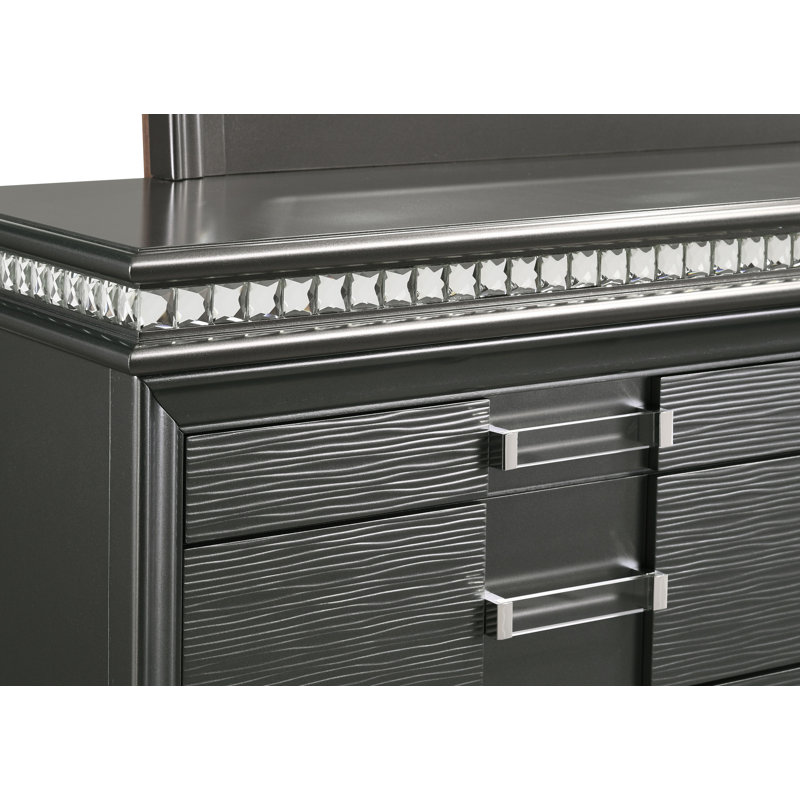 Ensemble de chambre à coucher tapissier à panneau Fawridge Grey, Très grand