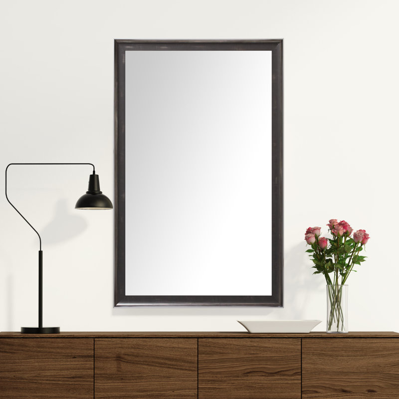Miroir avec cadre de sécurité Warren, Étain antique, 26 po x 32 po