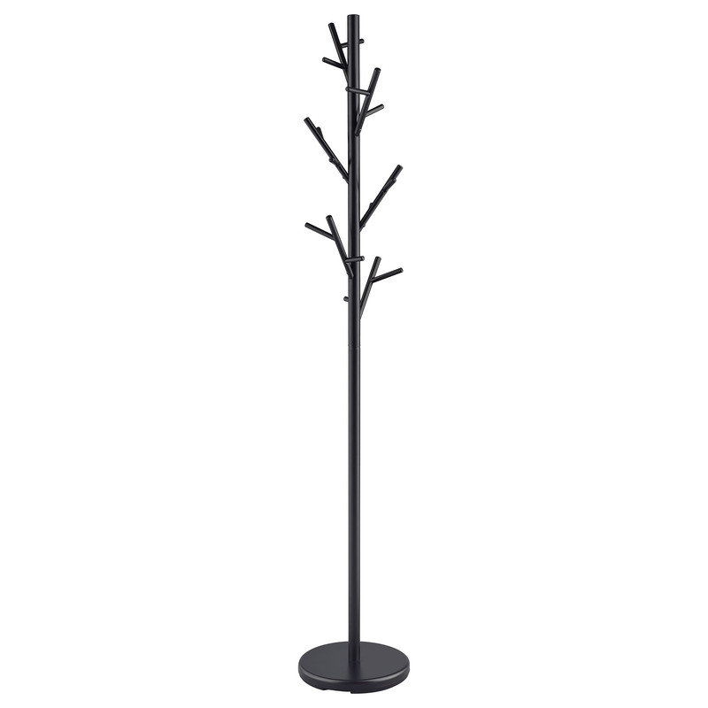 Freestanding Black Coat Rack with 18 Sturdy Hooks for Home Entryway Storage