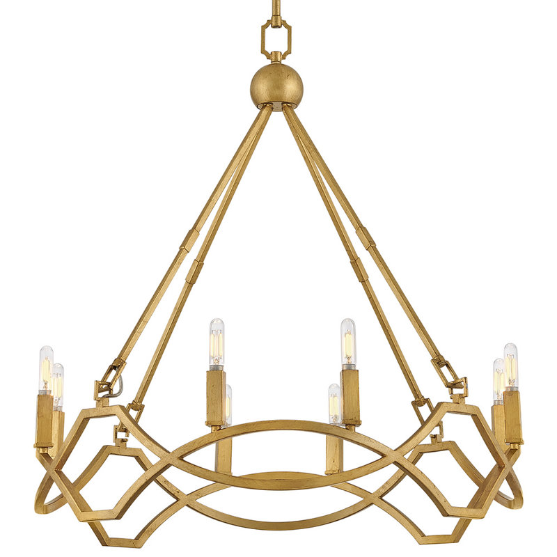 Leona Eight-Light Hand-Leafed Round Chandelier