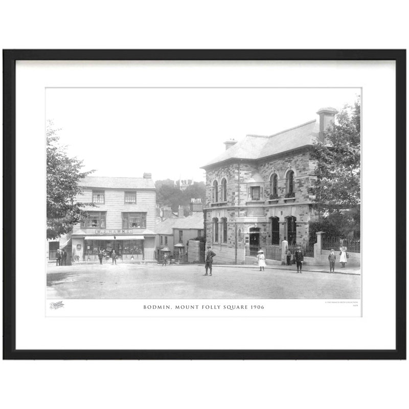 Bodmin, Mount Folly Square 1906 - Single Picture Frame Print on Wood, 45cm H x 60cm W x 2.3cm D