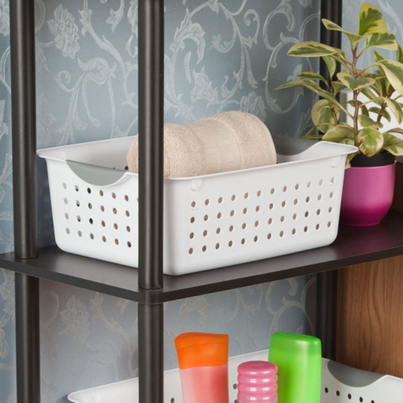 Sterilite Plastic Storage Organizer Basket with Handles (Set of 6)