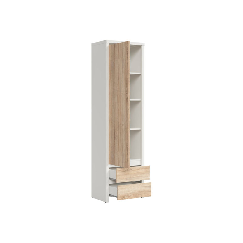 Display Cabinet, White/Oak Sonoma