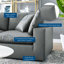 Commix Down Filled Overstuffed Vegan Leather 4-Seater Sofa In Grey-1627607935