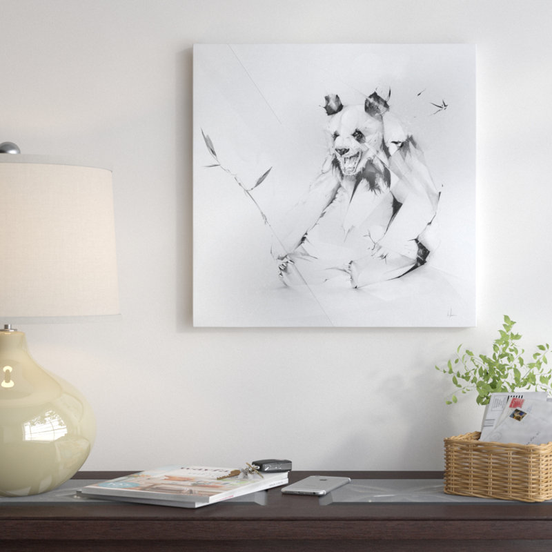 « bad panda », reproduction d’art sur toile tendue, H 12 po x l 12 po x P 1,5 po