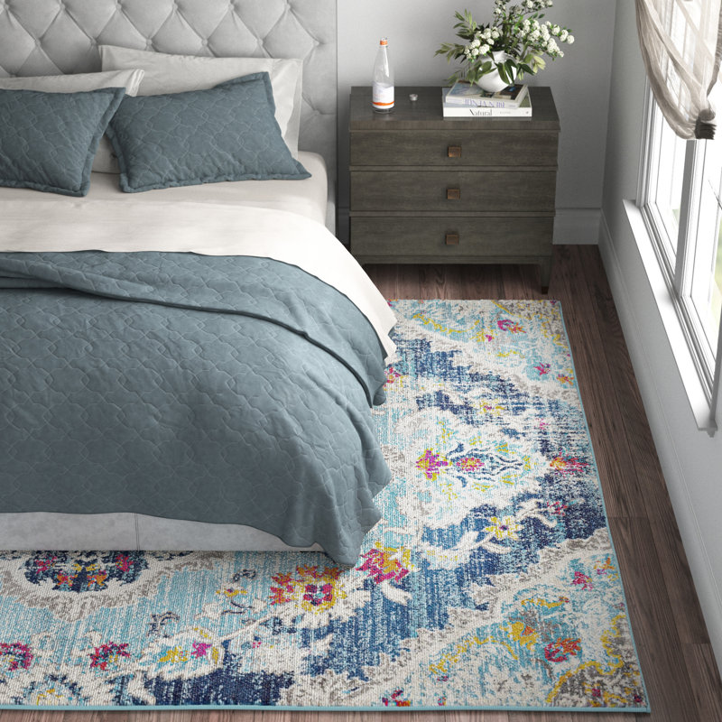Fleeman Floral Power Loomed Area Rug, Rectangle 7'10" x 10'