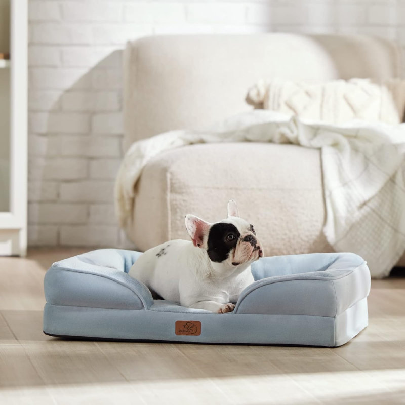 Lit confortable pour chien, H 6,5 po x l 25 po x P 35 po, Bleu clair