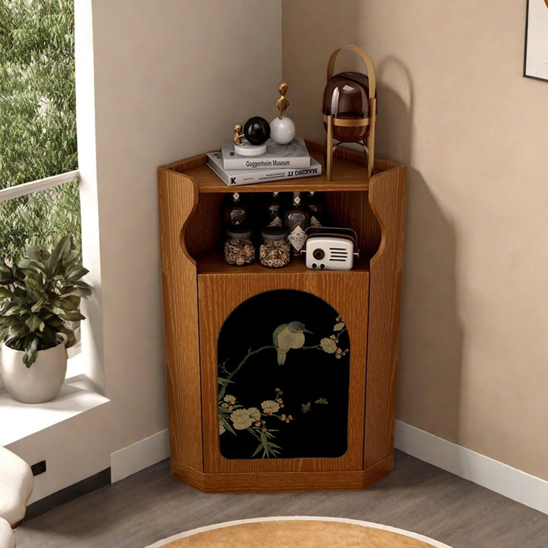 Armoire d'angle multifonctionnelle dans le salon, Brun