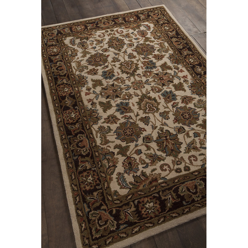 Tapis oriental doré en laine touffeté à la main, Rectangle 2 pi x 3 pi