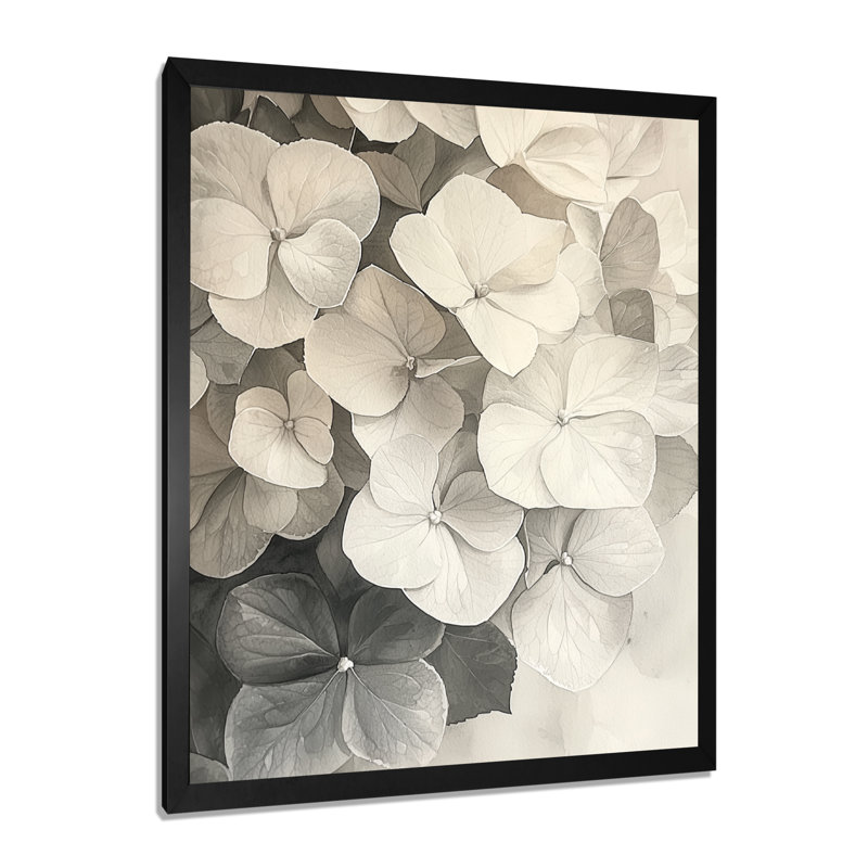 Haltwhistle - Floral Wall Art, Reproduction encadrée d'une seule photo sans pass, H 32 po x l 24 po, Noir, noir, noir, noir