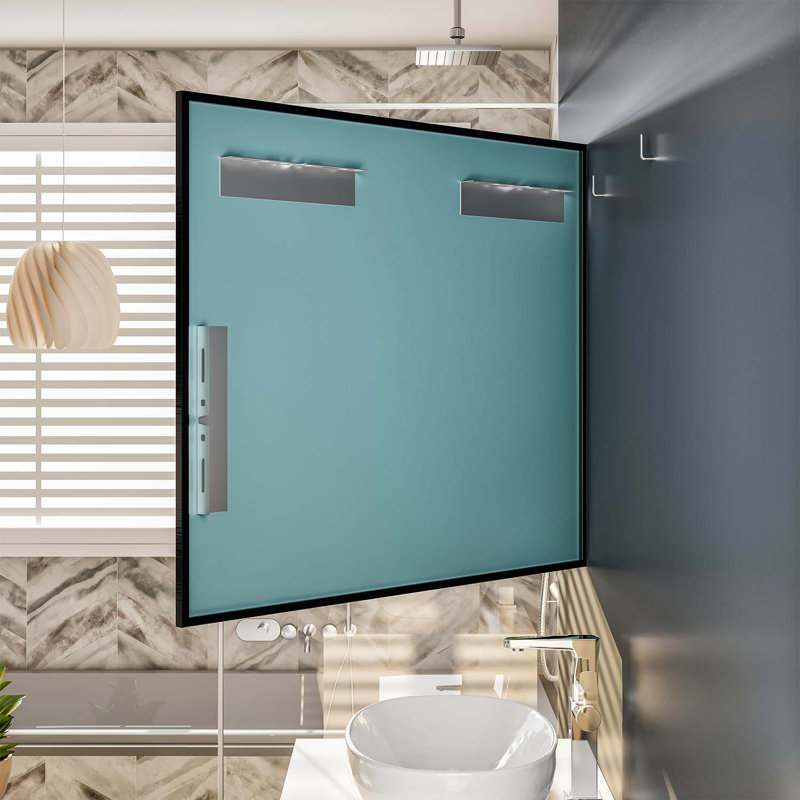 Miroir rectangulaire en métal noir 24 "x 30" Eviva, Noir, 30 po x 36 po
