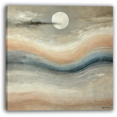 Ethereal Moonlit Waves: Abstract Canvas Print