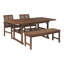Ensemble de salle à manger rectangulaire en acacia 4 personnes 55 po Alfonsi-1433402384