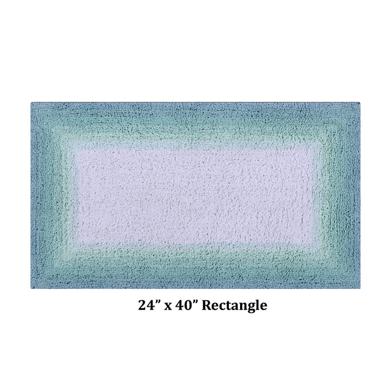 Orme 100% Cotton Tufted Bath Rug with Non-Slip Backing, Machine Washable, Ultra Soft & Absorbent Bath Mat for Shower, Bathtub, Sink & Vanity Areas, 24" x 40" Rectangle, Turquoise