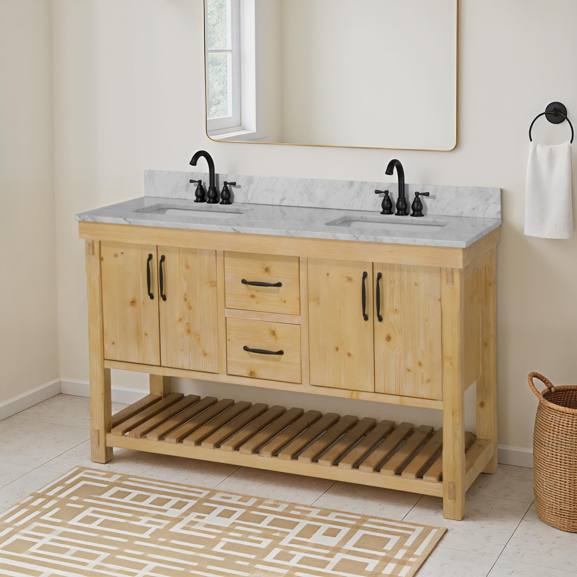 Lillian 60'' Double Bathroom Vanity