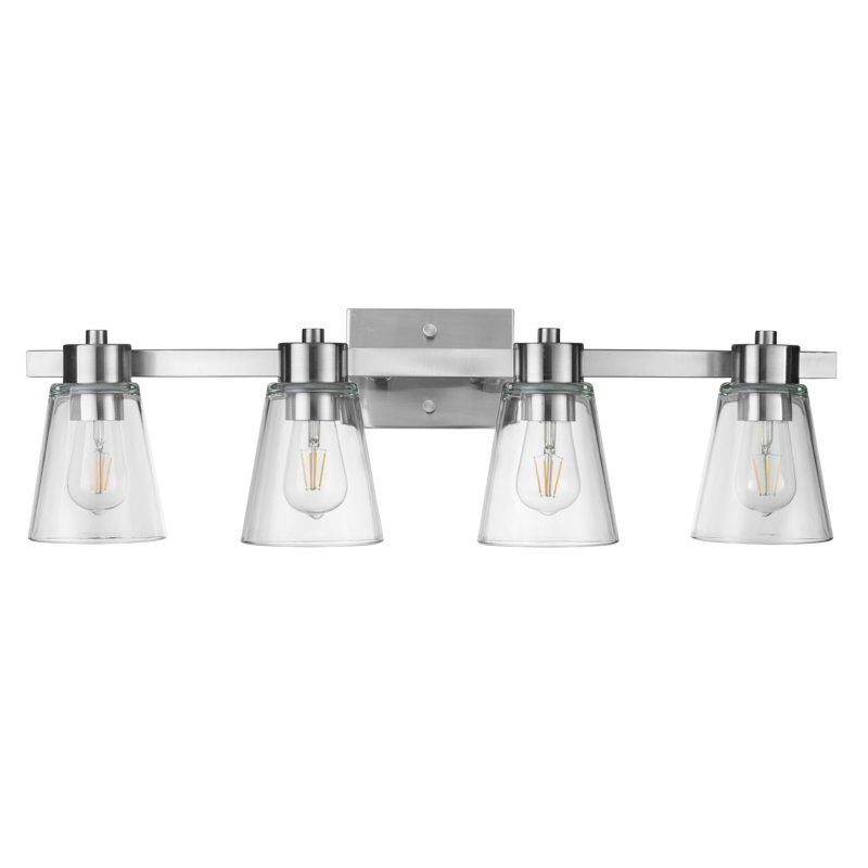 Fairendale Vanity Light, Nickel, Clear