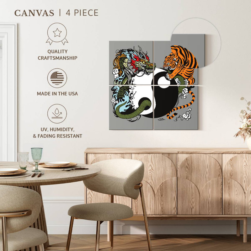Dragon And Tiger Yin Yang, 57" H x 57" W