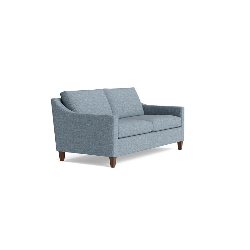 Vera Loveseat (70"), Walnut Finish (Angled), Velvet - Beige