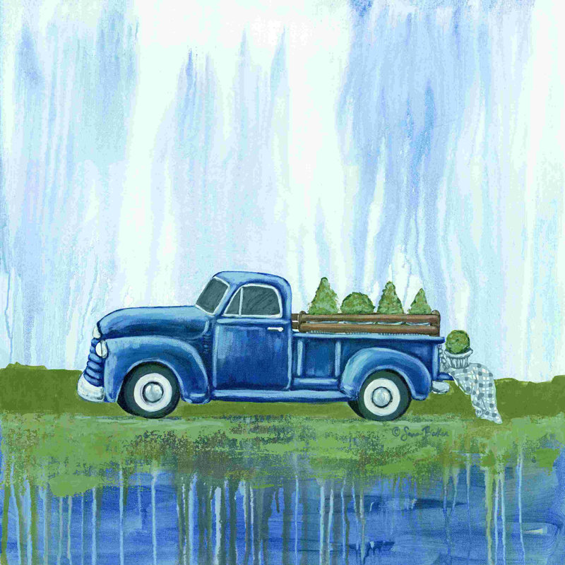 Camion de jardin bleu, L 12 po x H 12 po