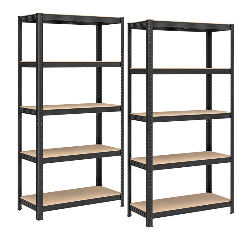 90cm W Steel Height -Adjustable Shelving Unit, Black