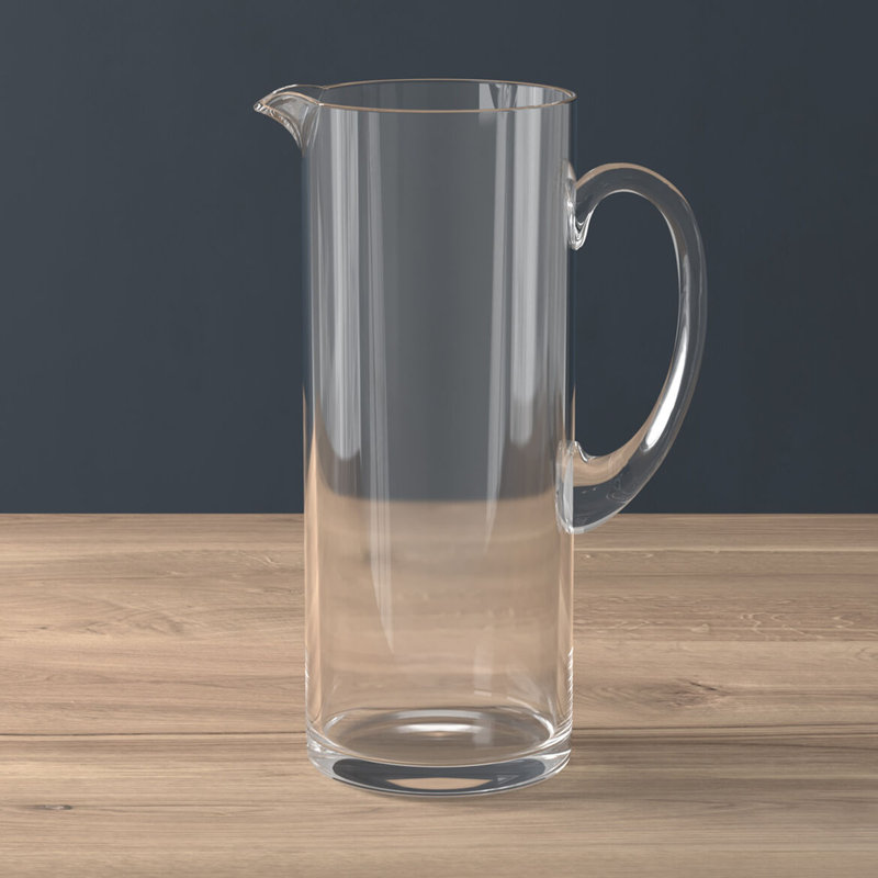 Clear Glass 9.75" Tall Pitcher with Handle
