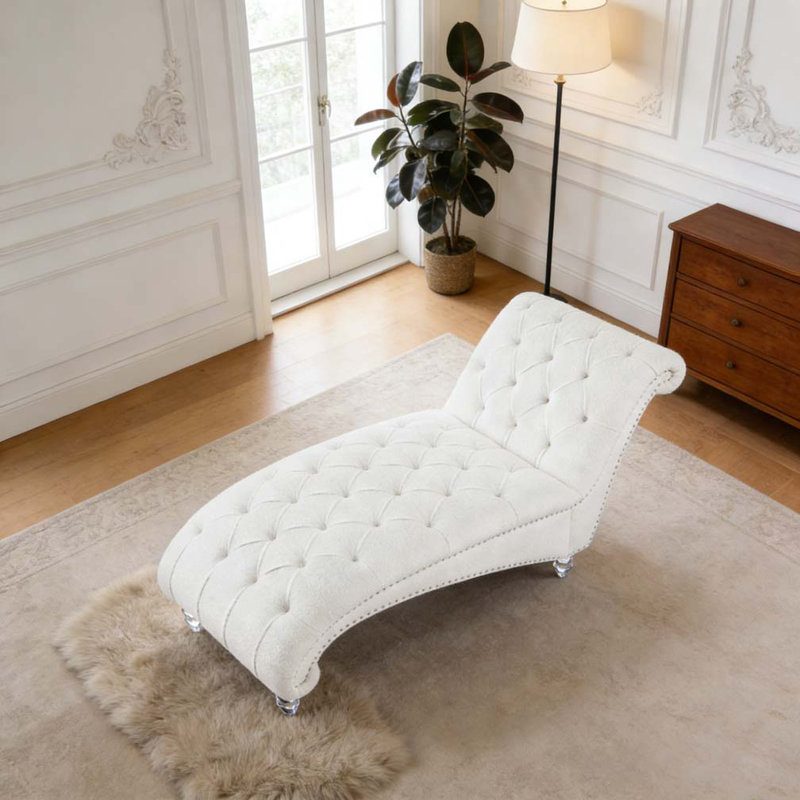 Chaise longue sans accoudoirs touffetée
