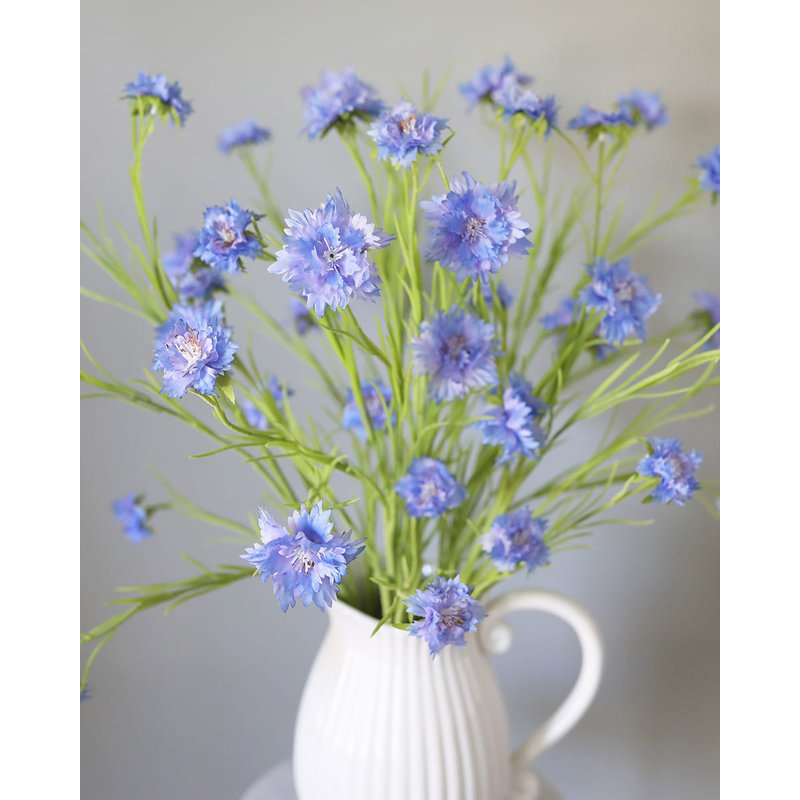 Blue Silk Cornflower 36"