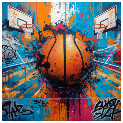 Couvertures de terrain de basketball Graffiti
