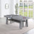 Oasis Outdoor/Indoor Slate Dining Pool Table w/ 2 Benches & Accessories-90482005-90662748-90662745