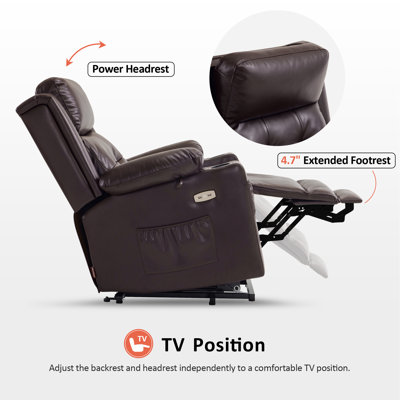 Coolkeeran Lay Flat Dual Motor Power Recliner Lift Chair with Heat and Massage, Infinite Position