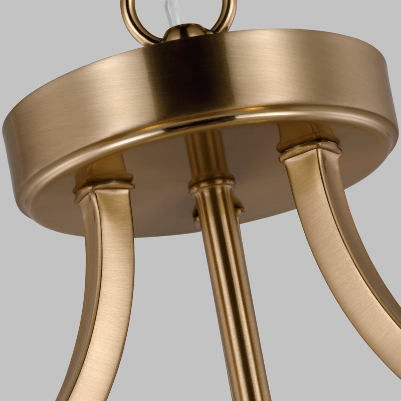 Luminaire suspendu convertible semi-encastré à deux lumières Geary de Génération Lighting , Laiton satiné